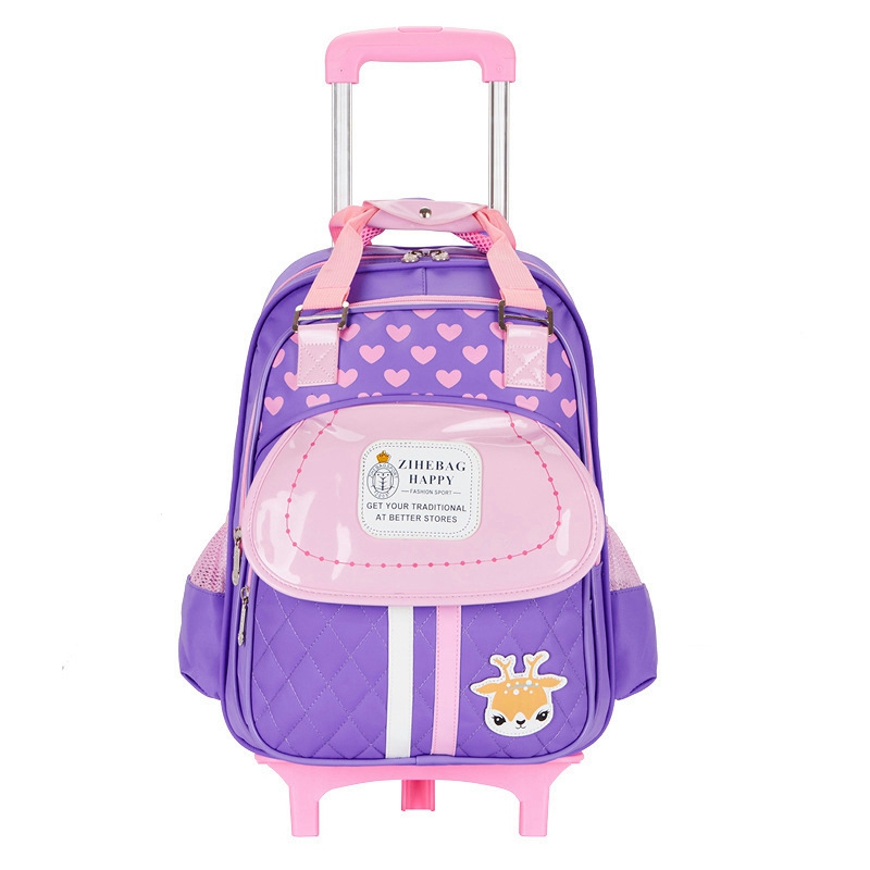 Kids Rolling Backpacks Luggage Wheels Girls Trolley School Bags