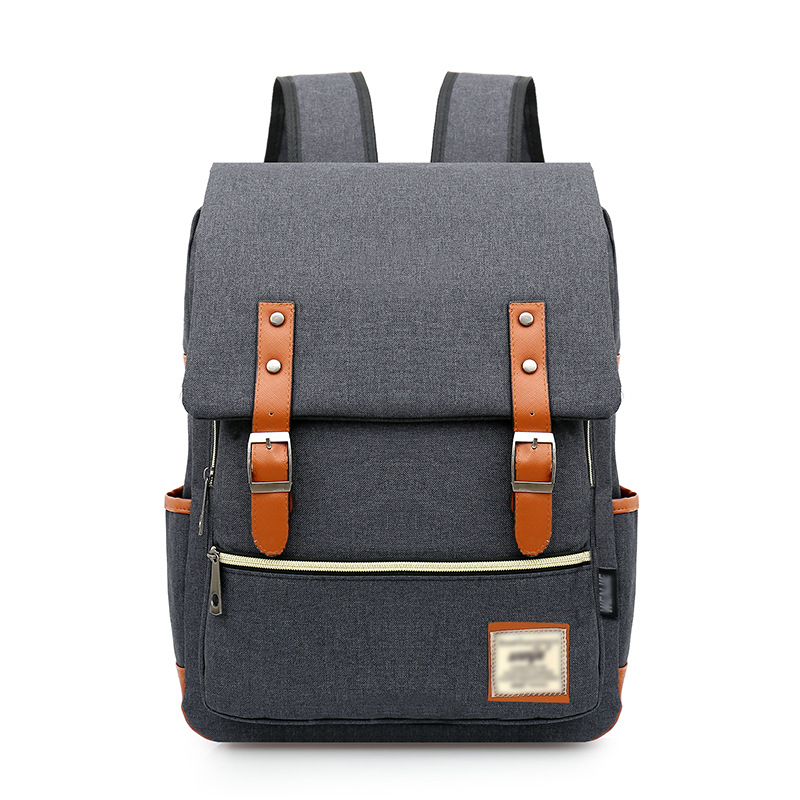 New design 2017 wholesale student laptop backpack popular canvas student backpack bag