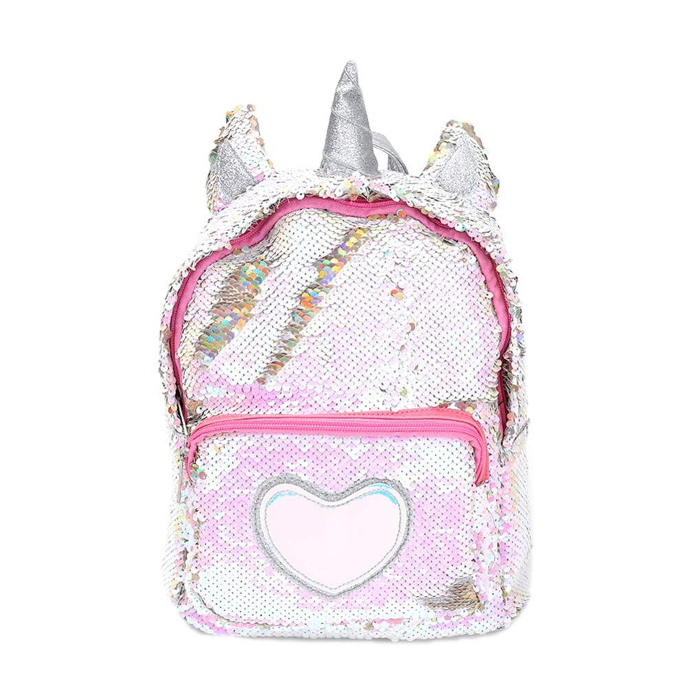 PU Bling Toddler Unicorn School Bags For Girls Backpack Travel School Sequins Critter Mini Backpack