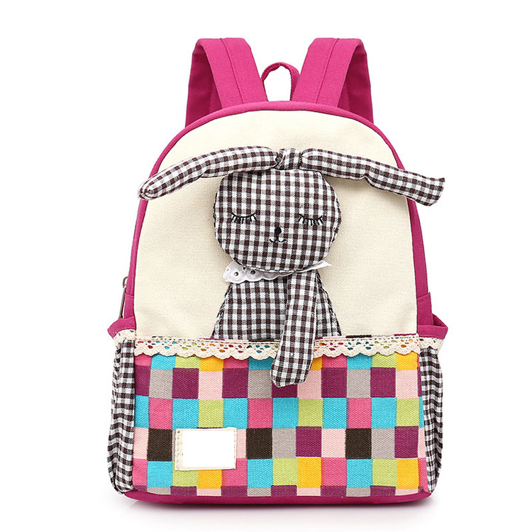 Softer Cotton Canvas Kid Custom Backpack Kindergarten School Mini Bag Pack
