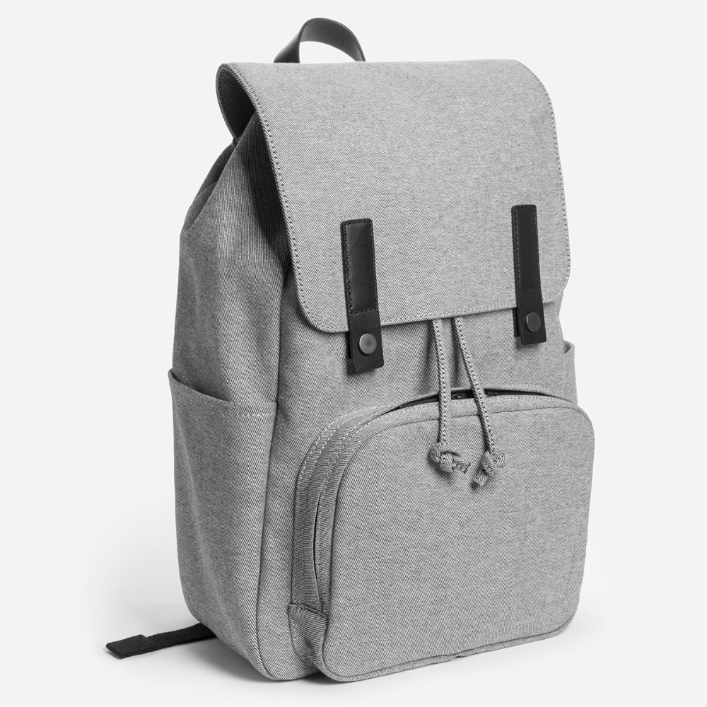 Wholesale Fashion Promotional Grey Cotton Canvas Bag School College Backpack