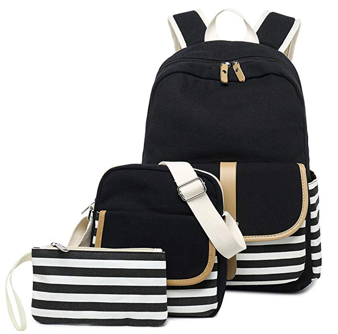 Canvas School backpack school Bag set backpack bag school Contains Shoulder bagPencil Case