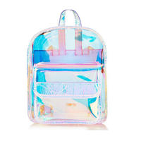 Fashion design teenager laser pvc backpack waterproof colorful school bag