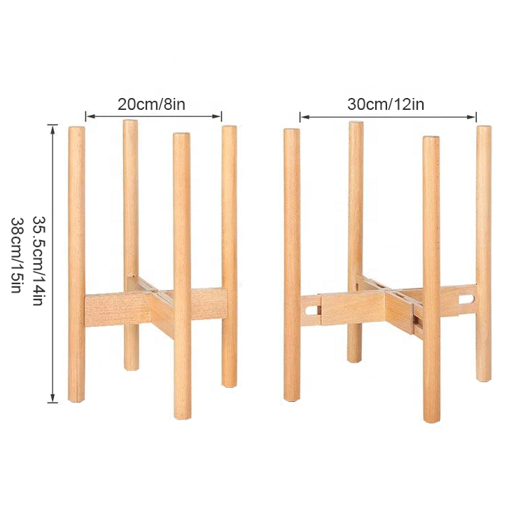 Premium Quality Modern Design Easy To Assemble Bamboo Solid Acacia Wood Plant Pot Stand Holder