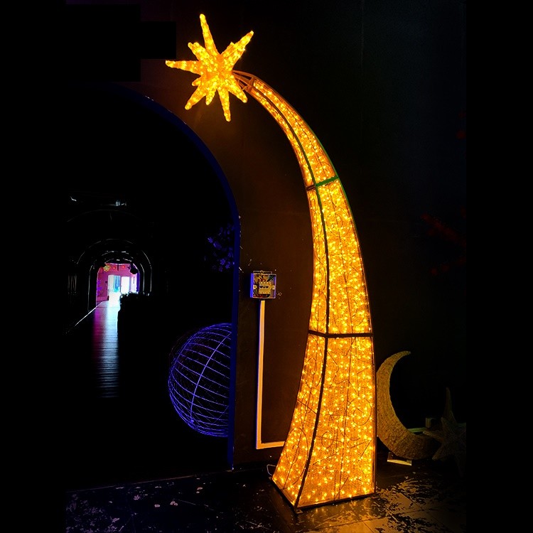 Professional Factory Custom Giant Project Decorative Lighting Star Arch 3D LED Motif