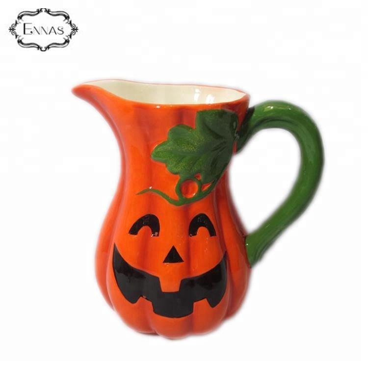 Home tableware Halloween Decorative Antique Ceramic Pumpkin Teapot