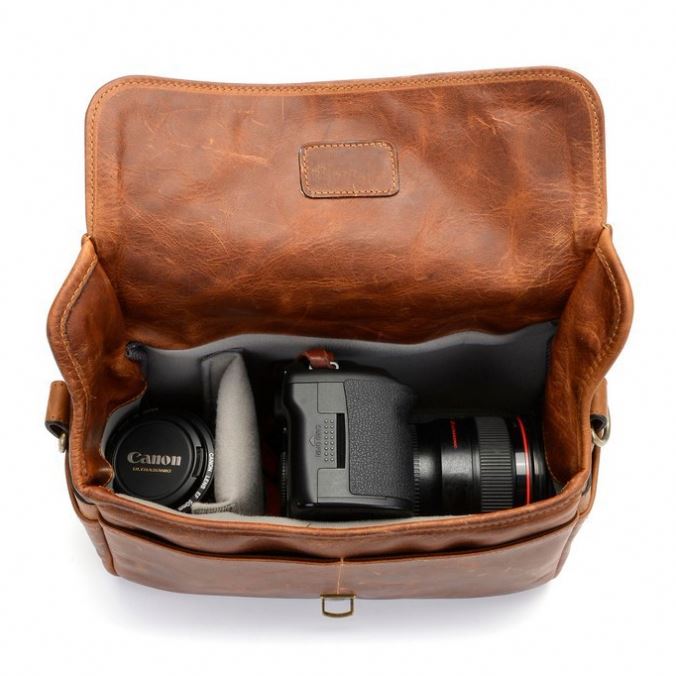 Leather bowery camera bag classic DSLR camera bag