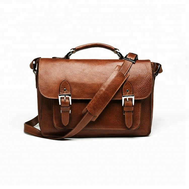 GF-B066 Fashion Brown Leather Camera Satchel Bag for an SLR Camera and 2-3 Lenses