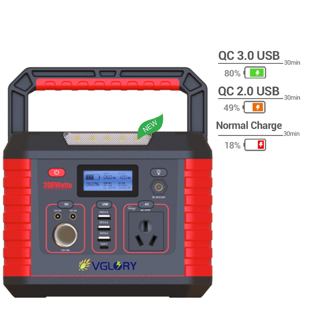 Ac Dc Inverter 48v 300watt Outdoor Power Supply All In One Portable Generator Battery 110v 220v 300w