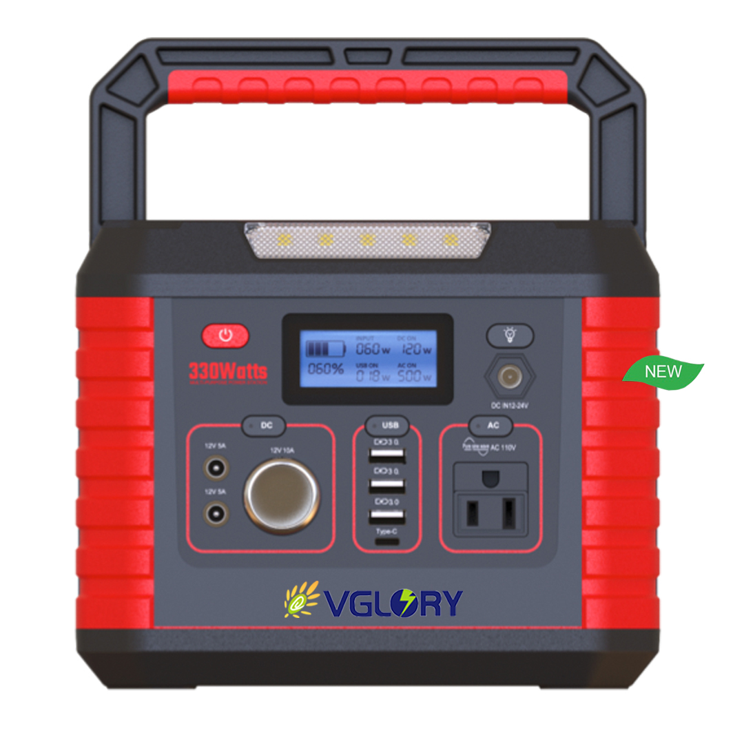 Emergency Use 200w 250w 300w Solar Portable 110 120 220 230v Battery Flashlight Back-up Power Ac Packs