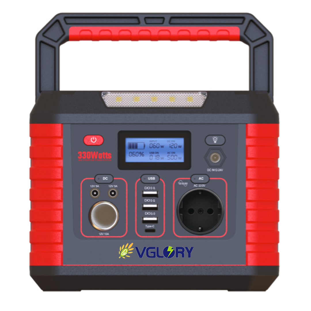 Emergency use elegant ac dc 330w portable rechargeable solar power generator lithium kit station