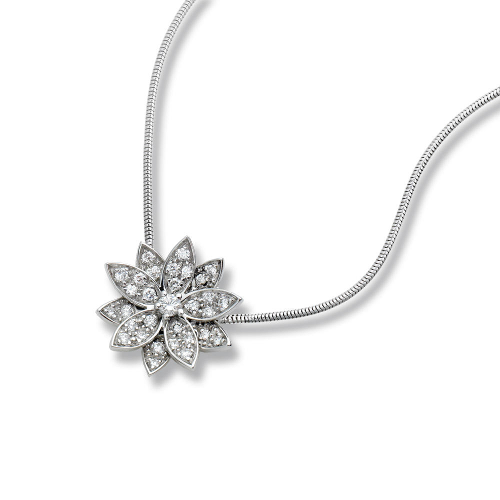 product-BEYALY-Wholesale brilliant flower cz silver wedding jewelry sets-img-2