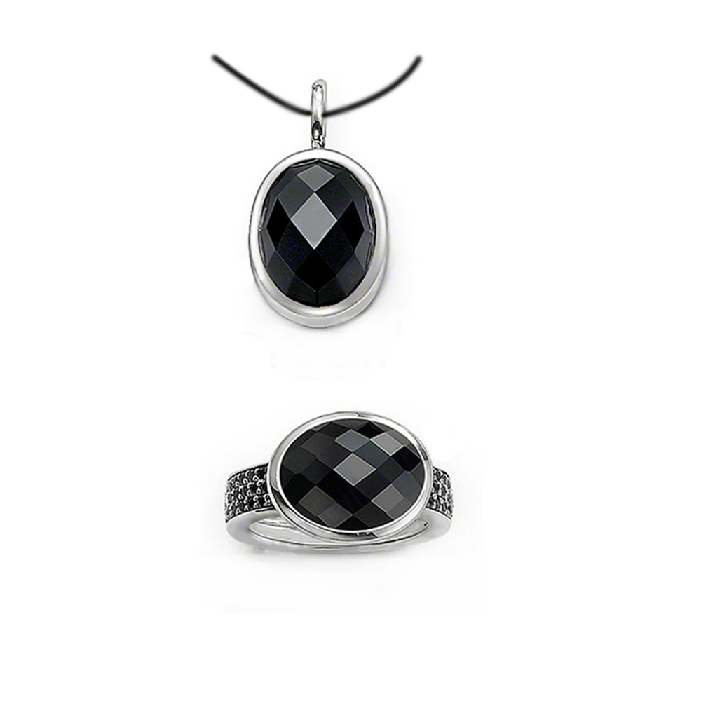 Cheap oval black crystal rhinestone costume jewellery