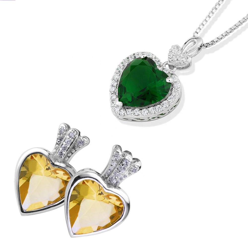 product-Fashion Heart Shape 925 Silver Pendant Rhinestone Wedding Jewelry-BEYALY-img-3
