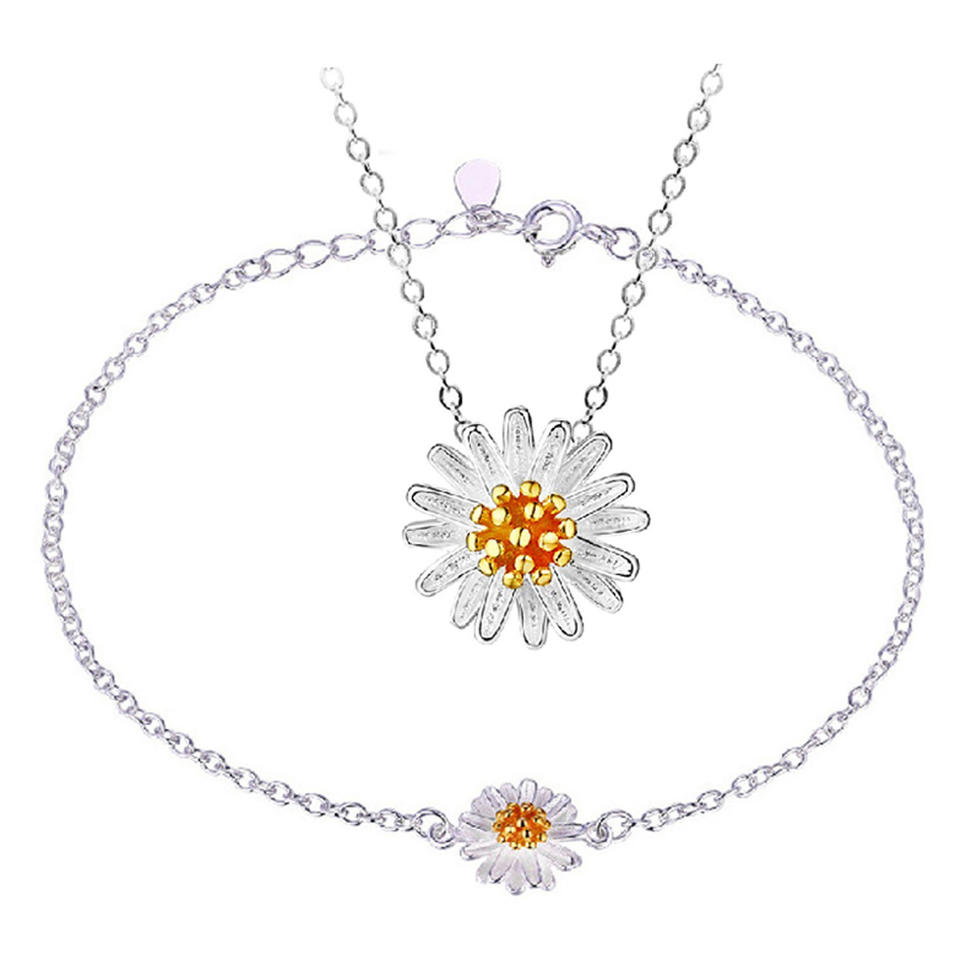 Wholesale women love flower design jewelry set gold