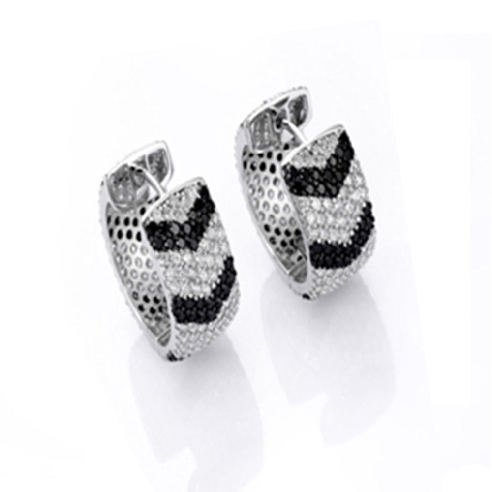 product-BEYALY-Black and clear cz pave setting 925 silver jewellery set-img-2