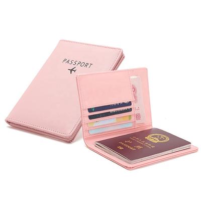 Custom LOGO High Quality Unisex Passport Cover Wallets Casual pure color PU Purse Card cash Holder For Girls men card sleeves