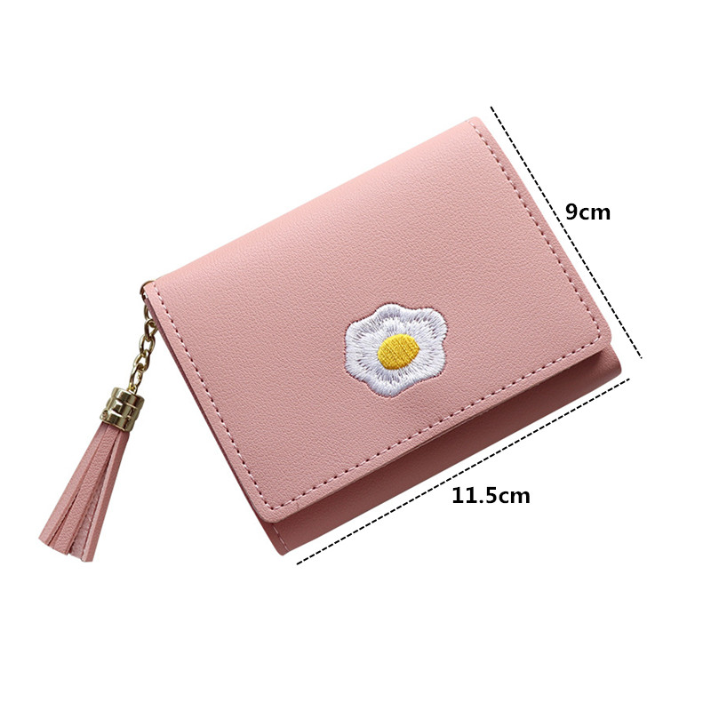 2020 1 Pc Women Cartoon Short Wallet Leather Fried Egg Cute Wallets Purse Card Holder Lady Female Fashion Short Coin Purse