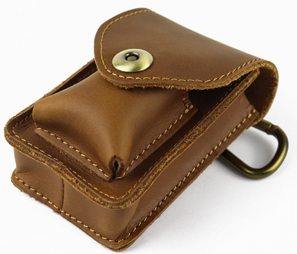 Factory Custom Leather Waist Bag Men Vintage Cowhide Small Mini Belt Waist Pack Cigarette Pouch Male Fashion Bags