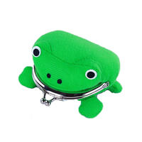 1PCS Frog Shape Cosplay Green Animal Bag Coin Purse Wallet Soft Furry Plush Purse Gift Smart Wallet Mini Slim Card Wallet