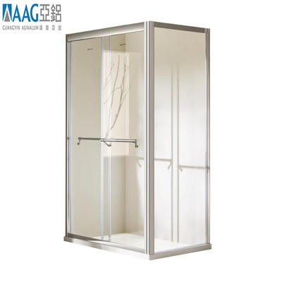 Frameless hinged door rectangular showerenclosure
