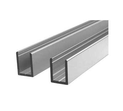 Aluminium U Channel For Glass Shower Screens With Sliver Anodized