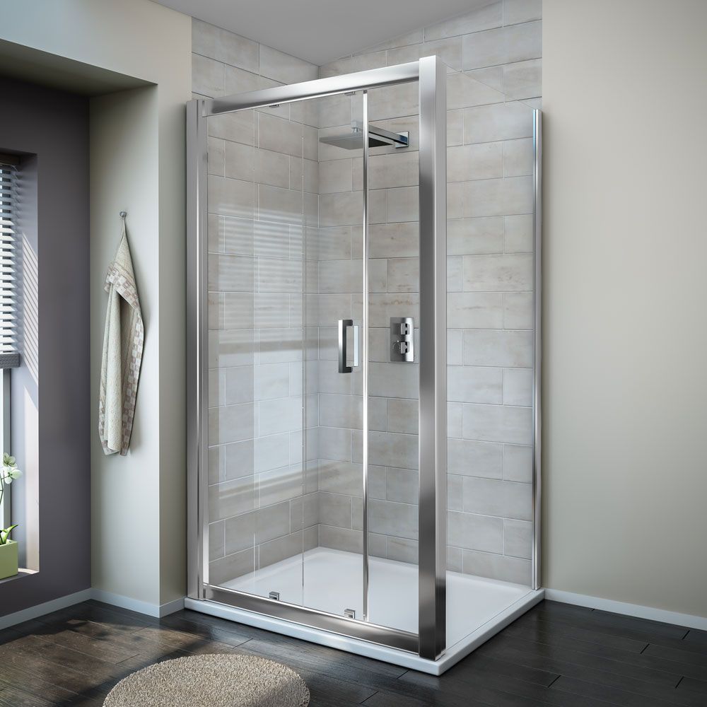 6-10mm Tempered glass bathroom frameless 2 sided hinged glass shower enclosure