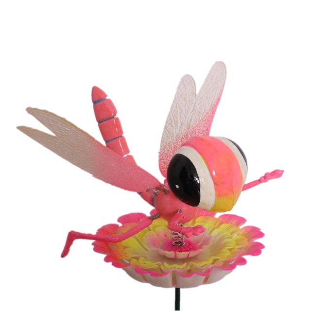 Osgoodway Hot Sale wholesale PINK Plastic Dragonfly ornament garden decorfor yard decorations