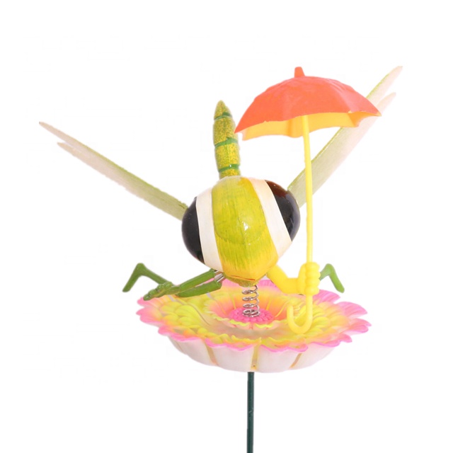 Osgoodway Hot Sale wholesaleCartoon Dragonfly with umbrella Plastic Garden Stakes garden decor