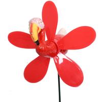Osgoodway Hot Sale Great Price Garden Supplies Decorative Red Plastic Flamingo With Wind Spinner