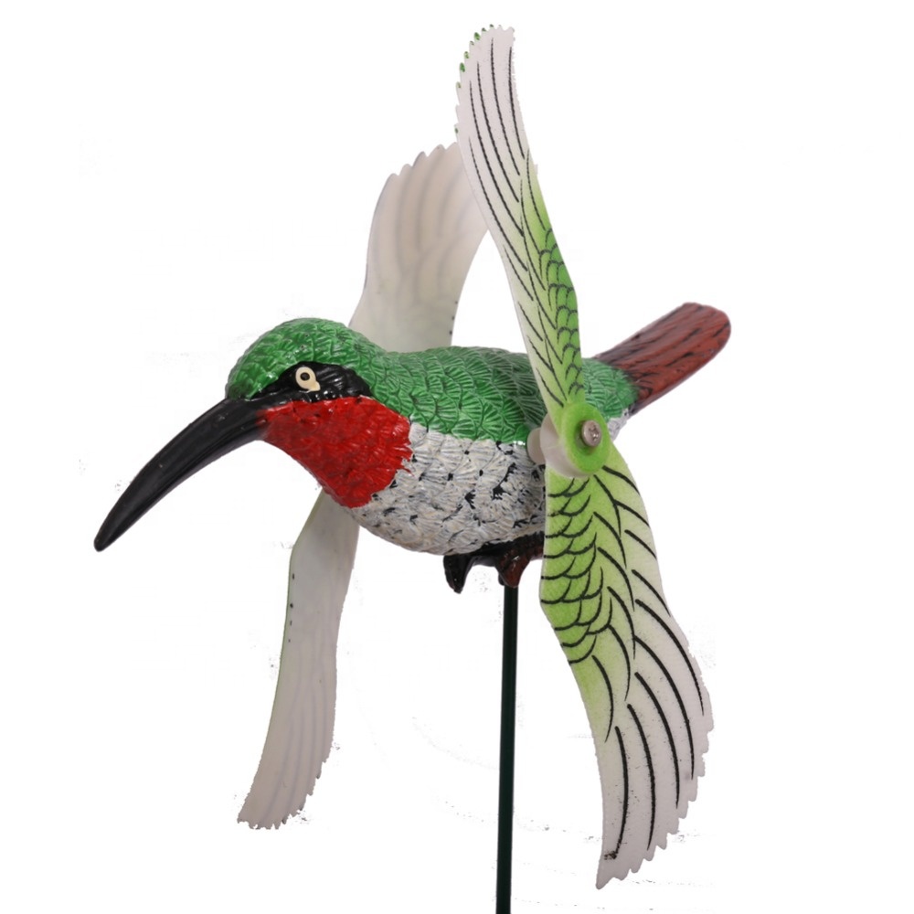 Osgoodway8 KM_151710008 Factory Price Simulation Plastic Garden Ornament Stakes Hummingbird with Moving Wings For Out door