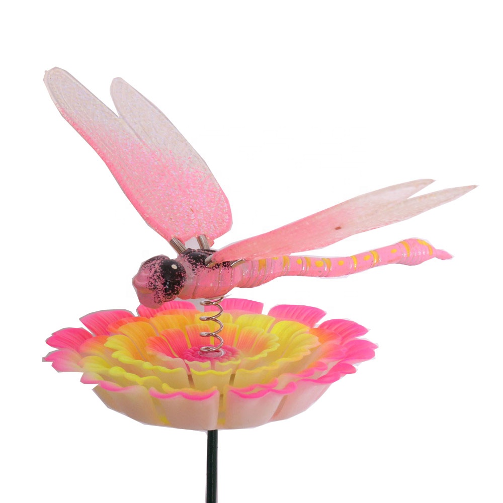 Osgoodway New Products Pink Dragonfly miniature Insect garden ornament outdoor for yard decorations