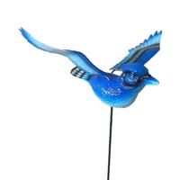 Osgoodway China Factory Wholesale Cute Metal Plastic Blue Flying BirdAnimal Toys Outdoor Garden Decoration