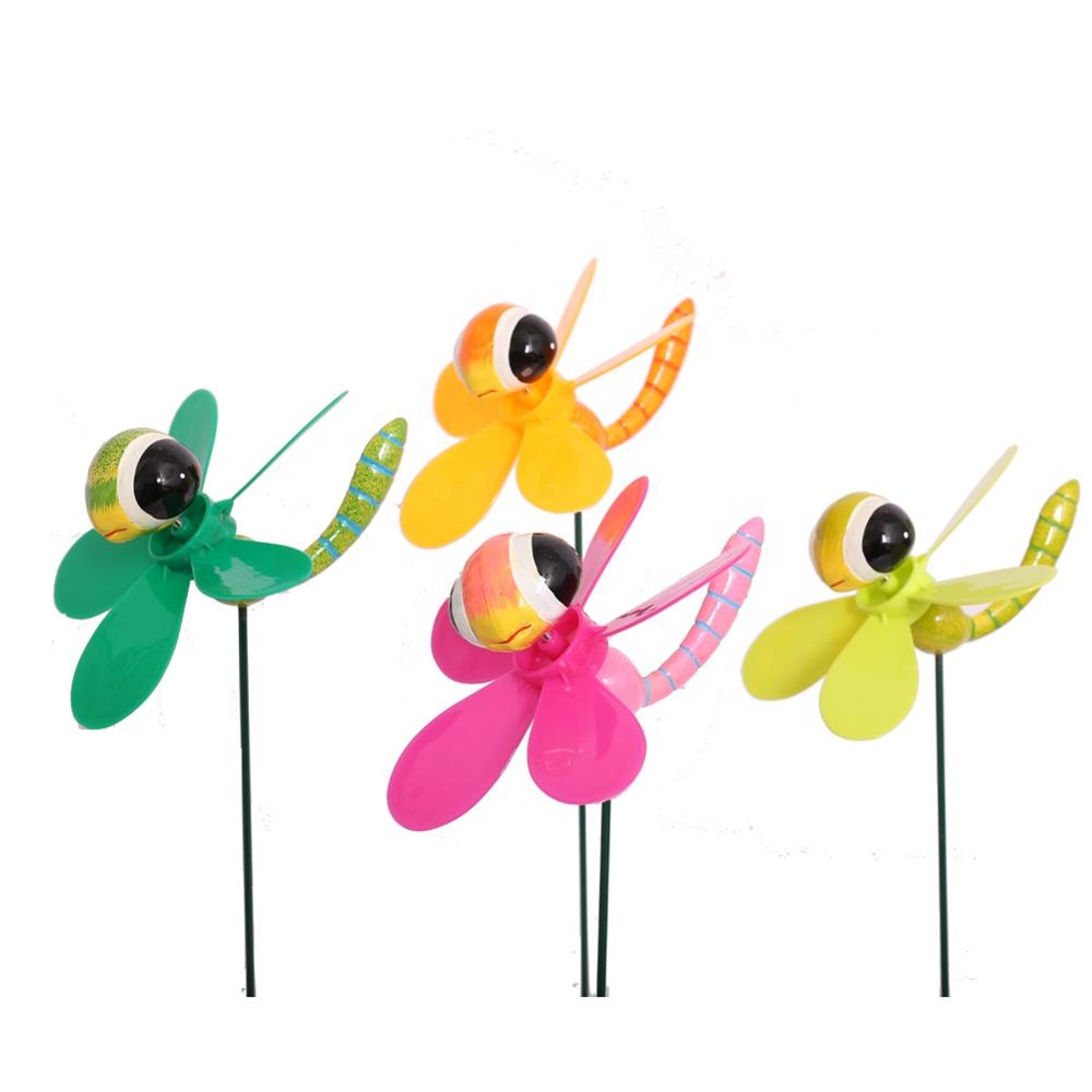 Osgoodway8 KM_151520010 Wholesale China Manufacturer Plastic Dragonfly Wind Spinner For Miniature Garden