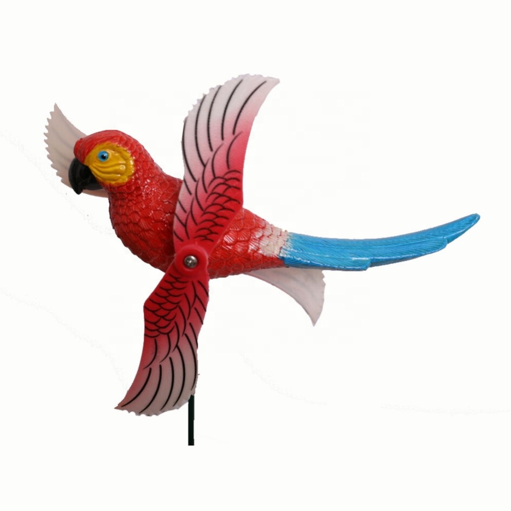 Osgoodway Wholesale Garden Ornaments Decoration Plastic Parrot Fan Stake Garden Decor For Outdoor Accessories shipping free