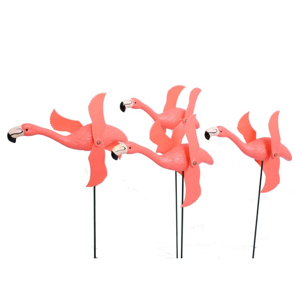 Osgoodway8 Private Design DIY Logo Great Price Garden Ornament Plastic Flamingo With 2 Windmill