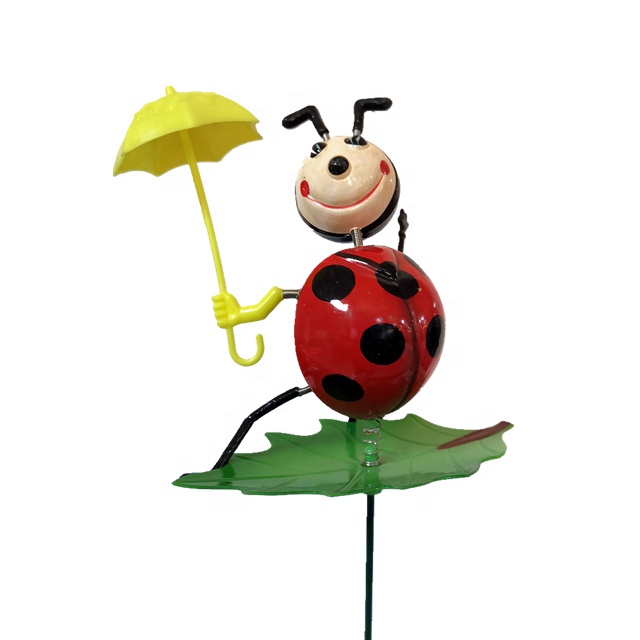 Osgoodway New product Wholesale Ladybird with umbrella funny animal garden decor for yard