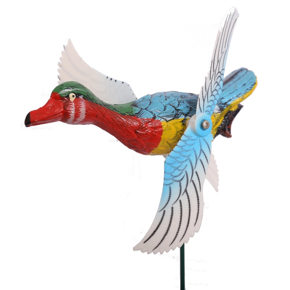 Osgoodway8 KM_16170008 Hot Selling Garden Art Simulation Plastic Ornament Duck Stake With Moving wings for Patio Balcony