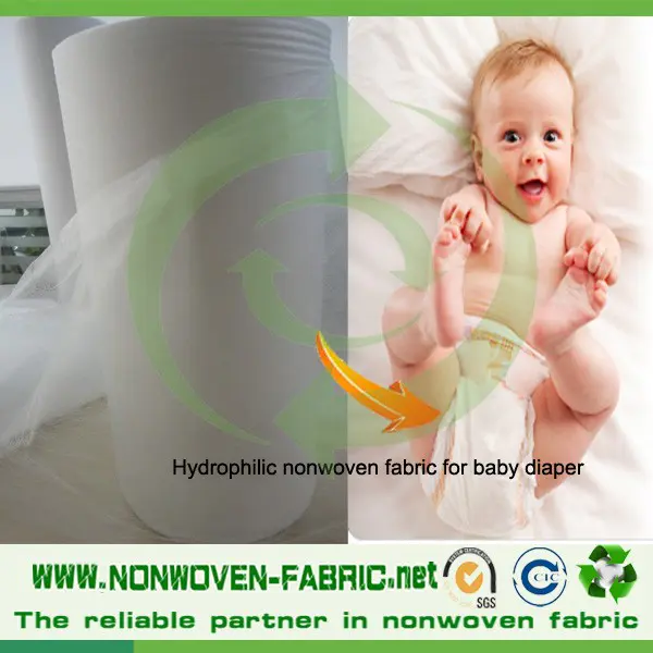 High quality Hydrophilic 100% polypropylene spunbond nonwoven fabricfor making baby diaper