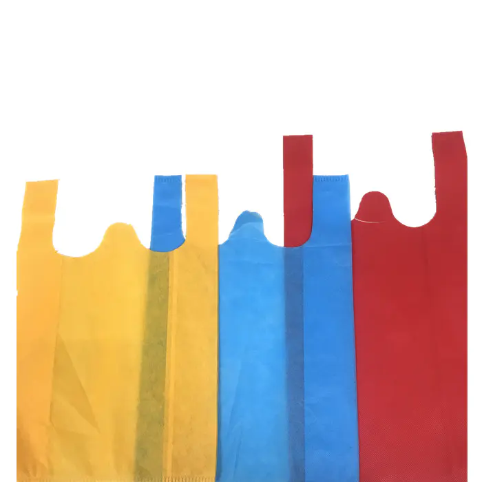 Customized logo color pp spunbond nonwoven fabric commercial vest bag