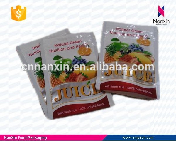 plastic packaging zipper pouch for juice powder