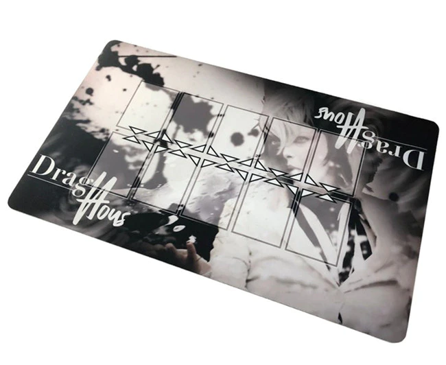 Extra thin natural rubber card game mat, custom logo play mat