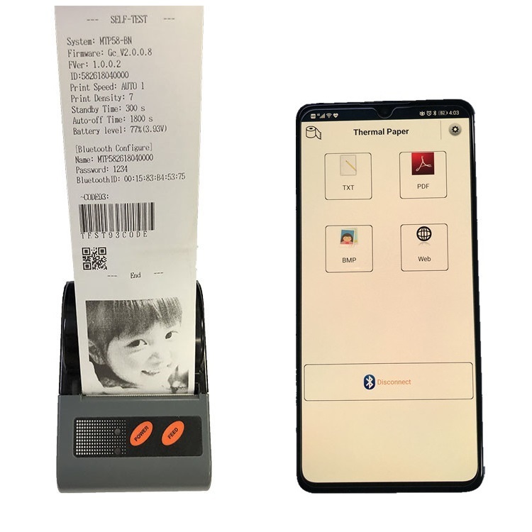5% Off Cheap Small Mobile Android Bluetooth Thermal Receipt Label Printer For IOS and WIndows Free SDK Provided