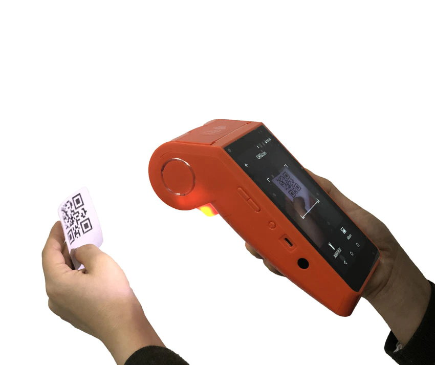 Portable Barcode Scanner Printer Nfc Pos Android Terminal , Handheld Android Pos Terminal With Printer