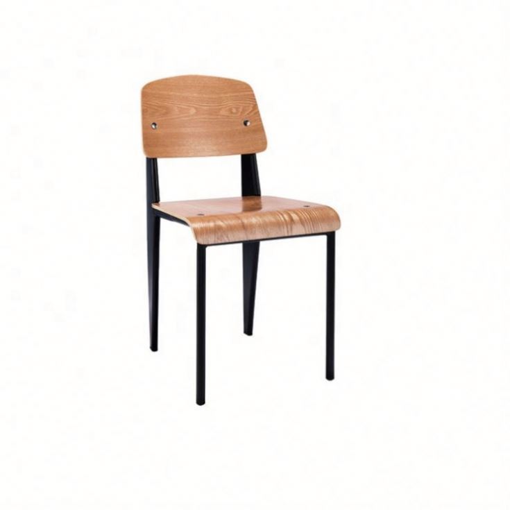 Cheap price standard chair fast food furniture canteen jean prove's metal standard chair