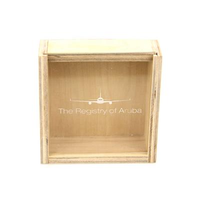custom logo handcrafted storage wooden box with sliding top wooden box gift box