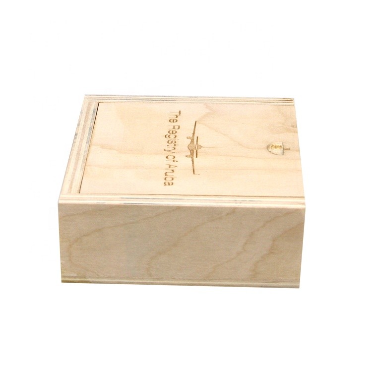super quality customized natural unfinished square wood packaging box manufacturer