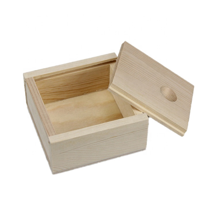 environmental unfinished small mini wooden storage box handmade home decor wood gift box