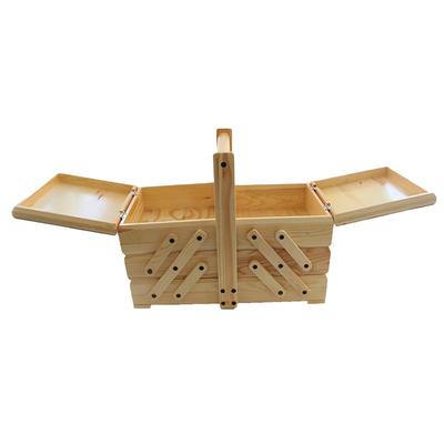Nice quality folding wooden sewing box with handle