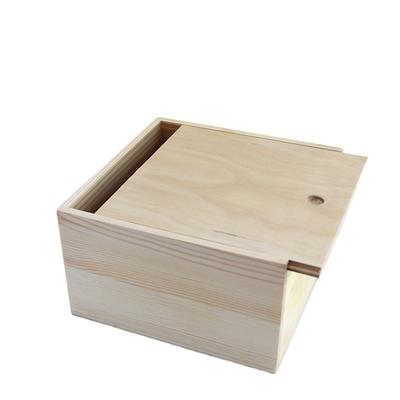 Hot sale natural color large light weight unfinished wood box with slide lid